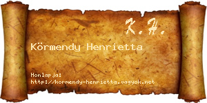 Körmendy Henrietta névjegykártya